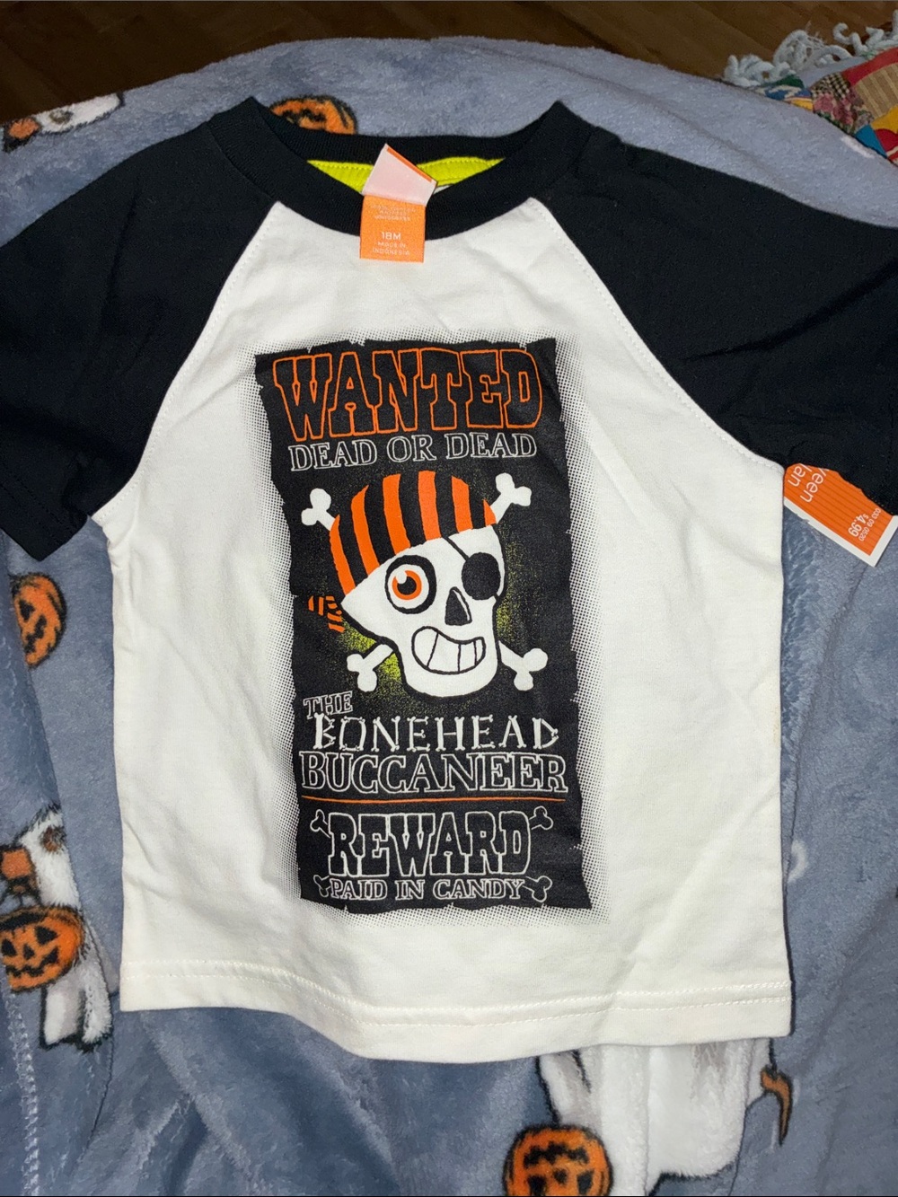 Kids White & Black 'Bonehead Buccaneer' Pirate Graphic Tee